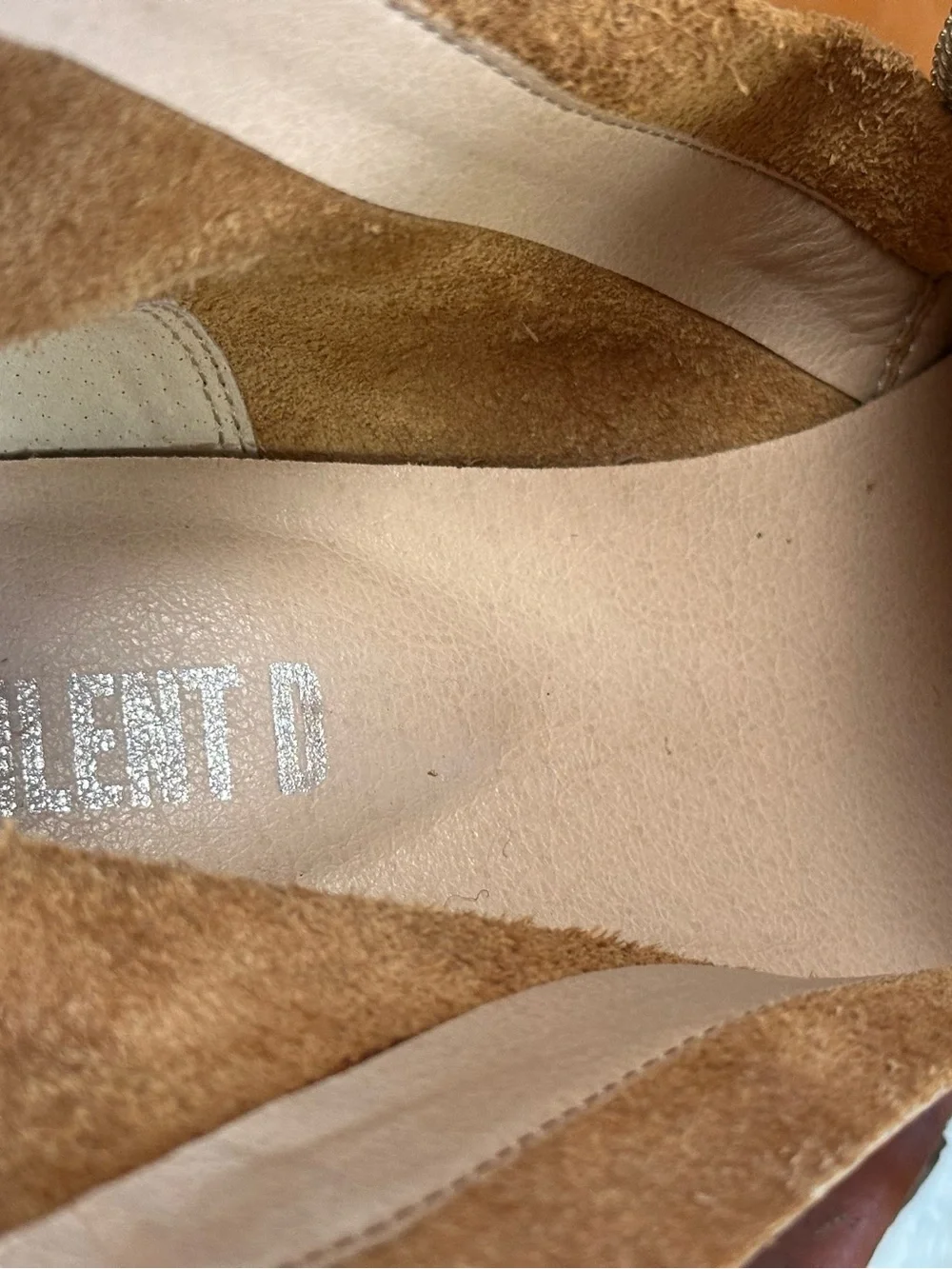 Anthro Silent D Women’s Tan Leather Platform Zip Ankle Boots